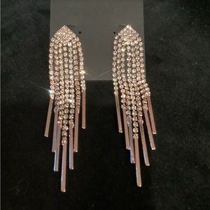 Off Park White Crystal Gold Tone Earrings